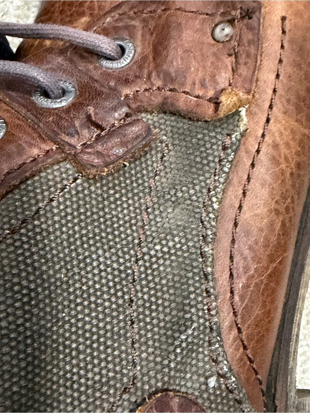 Caterpillar Men's Brown Leather and Olive Canvas Chukka Boots